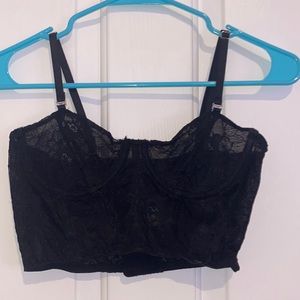 Floral lace underwire crop top